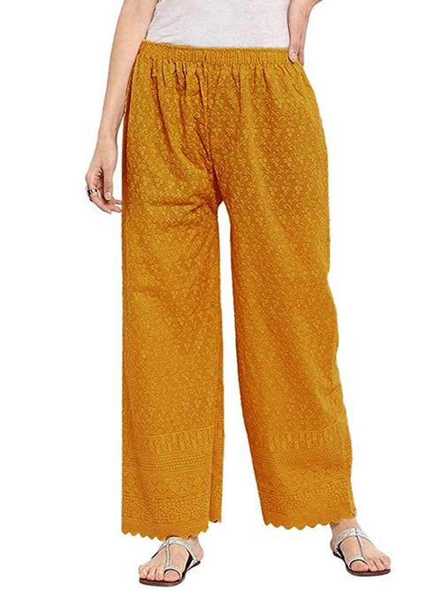 yellow satin palazzos - 18019798 - Very Small Image - 1