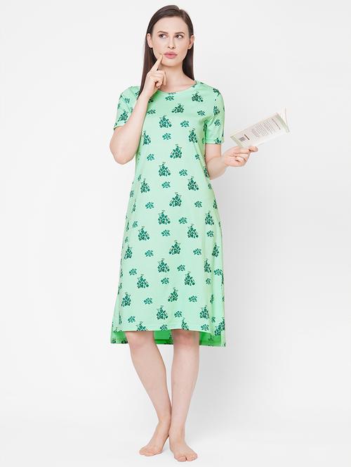 round neck printed sleepshirt - 18019842 - Very Small Image - 1