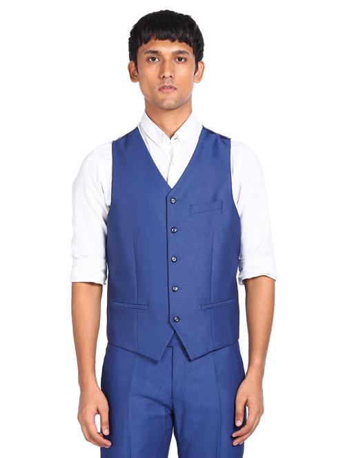 blue self design 3-piece s suit - 18019873 - Very Small Image - 1