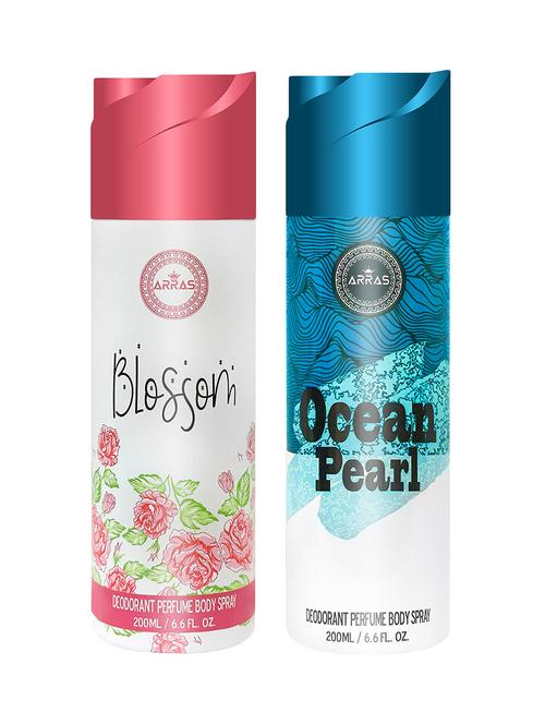 arras blossom & ocean pearl deodorant body spray, 200ml pack of 2 - 18019933 - Very Small Image - 1