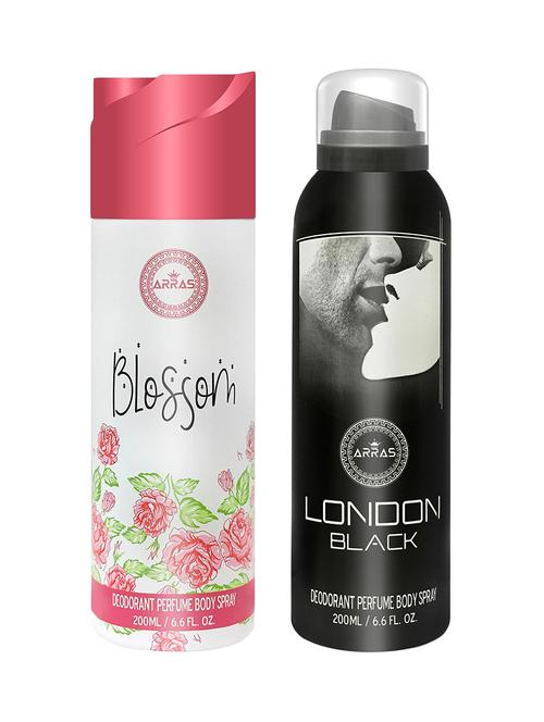 arras blossom & london black deodorant body spray, 200ml pack of 2 - 18019937 - Very Small Image - 1