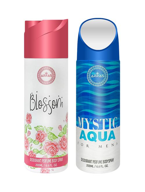 arras blossom & mystic aqua deodorant body spray, 200ml pack of 2 - 18019941 - Very Small Image - 1
