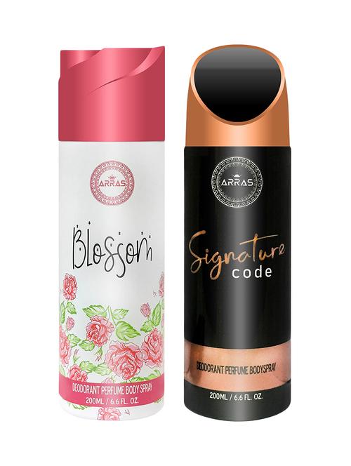 arras blossom & signature code deodorant body spray, 200ml pack of 2 - 18019942 - Very Small Image - 1