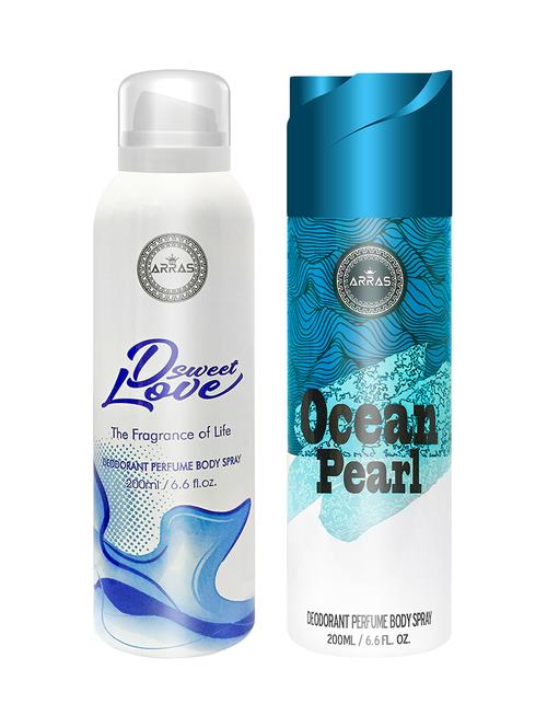arras d sweet love blue & ocean pearl deodorant body spray, 200ml pack of 2 - 18019953 - Very Small Image - 1