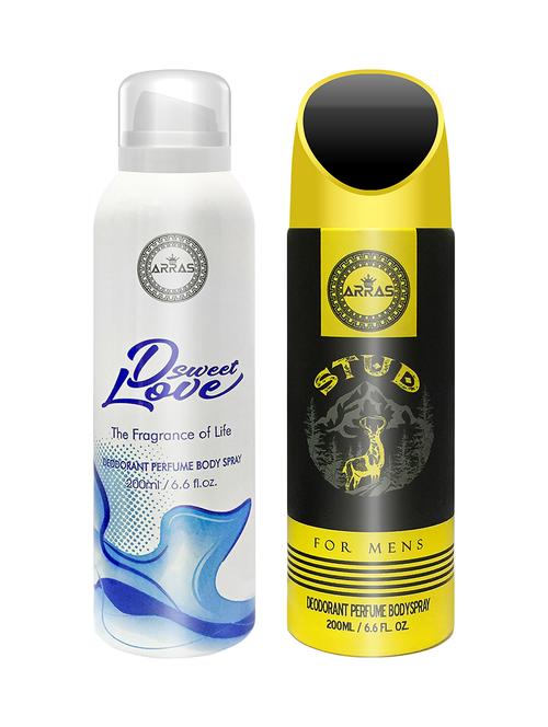 arras d sweet love blue & stude deodorant body spray, 200ml pack of 2 - 18019955 - Very Small Image - 1