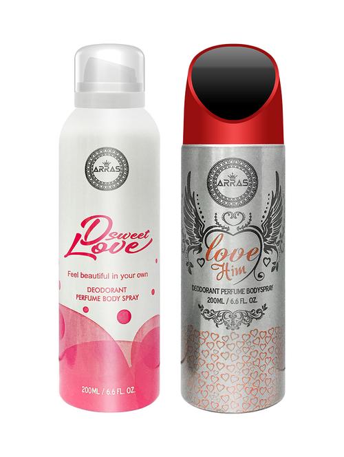 arras d sweet love pink & love him deodorant body spray, 200ml pack of 2 - 18019963 - Very Small Image - 1