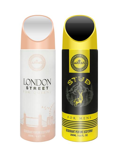 arras lodon street & stud deodorant body spray, 200ml pack of 2 - 18019974 - Very Small Image - 1