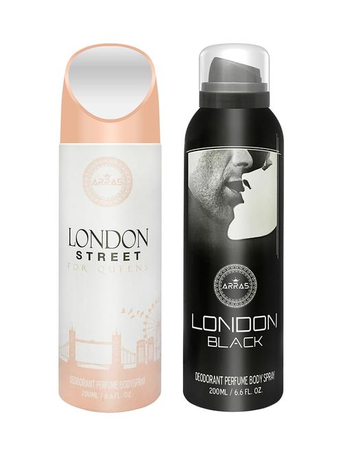 arras lodon street & london black deodorant body spray, 200ml pack of 2 - 18019976 - Very Small Image - 1