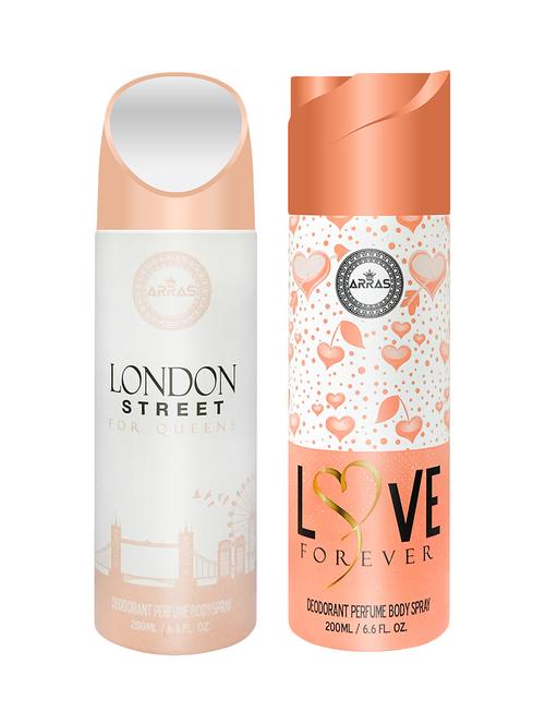 arras lodon street & love forever deodorant body spray, 200ml pack of 2 - 18019978 - Very Small Image - 1