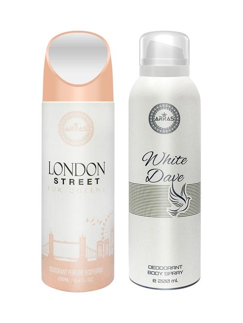 arras lodon street & white dave deodorant body spray, 200ml pack of 2 - 18019980 - Very Small Image - 1