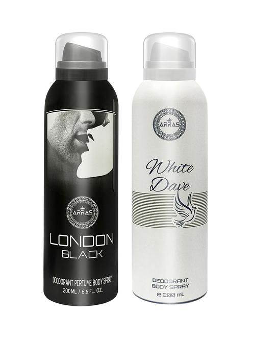 arras london black & white dave deodorant body spray, 200ml pack of 2 - 18019990 - Very Small Image - 1