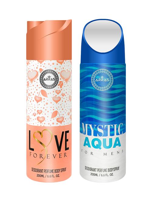 arras love forever & mystic aqua deodorant body spray, 200ml pack of 2 - 18019994 - Very Small Image - 1