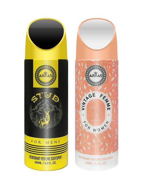 arras stud & vintage femme deodorant body spray, 200ml pack of 2 - 18020023 - Very Small Image - 1