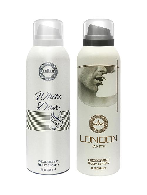 arras white dave & london white deodorant body spray, 200ml pack of 2 - 18020033 - Very Small Image - 1