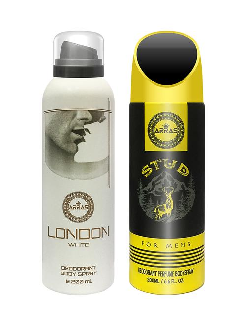 arras london white & stud deodorant body spray, 200ml pack of 2 - 18020040 - Very Small Image - 1