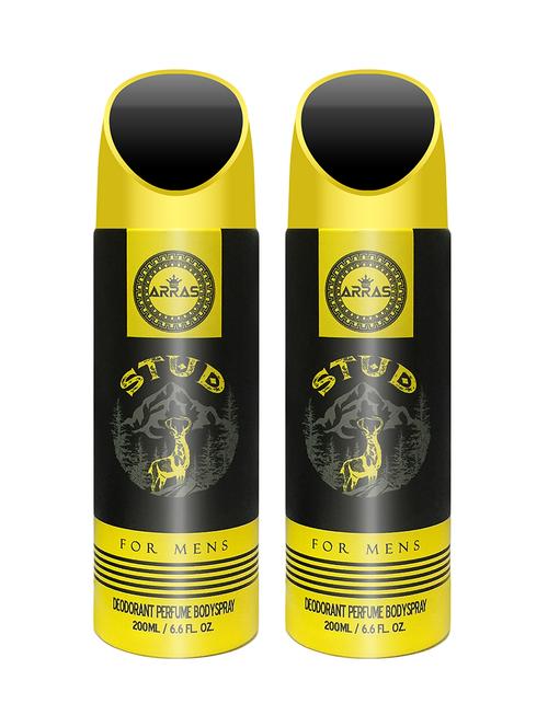 arras stud deodorant body spray, for men, 200ml pack of 2 - 18020055 - Very Small Image - 1
