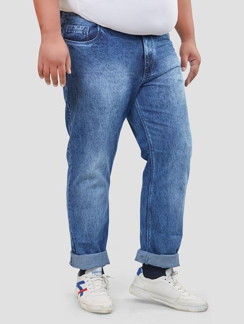 plus size blue light washed denim jeans - 18020372 - Very Small Image - 1