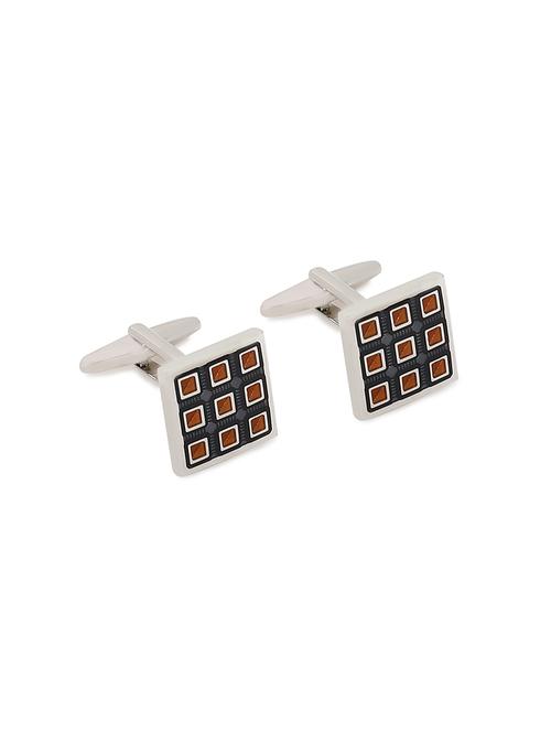 silver and rust metal cufflink - 18020539 - Very Small Image - 1