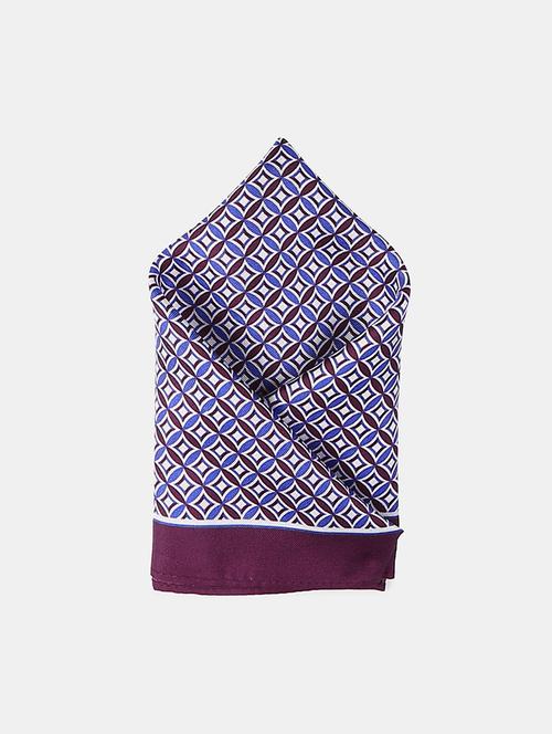 blue and maroon silk pocketsquare - 18020570 - Very Small Image - 1