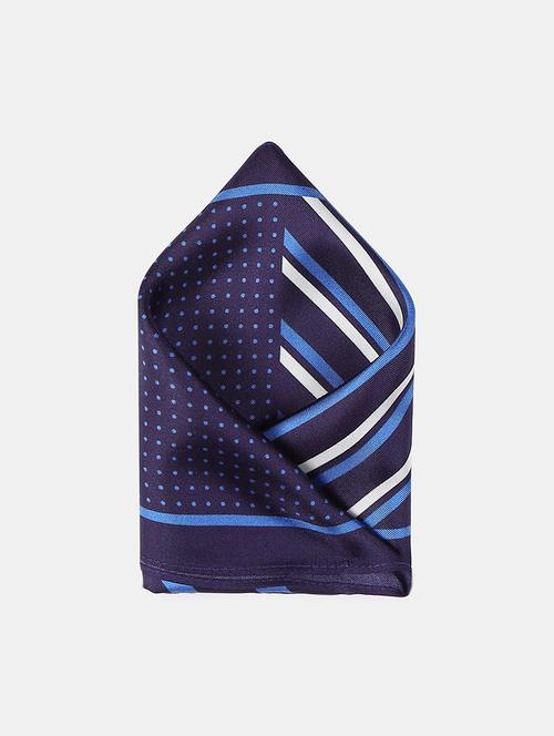 navy silk pocketsquare - 18020572 - Very Small Image - 1