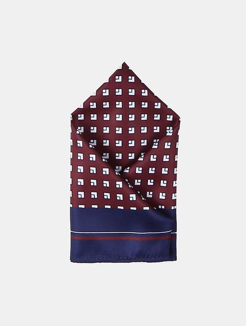 maroon polyester pocketsquare - 18020590 - Very Small Image - 1