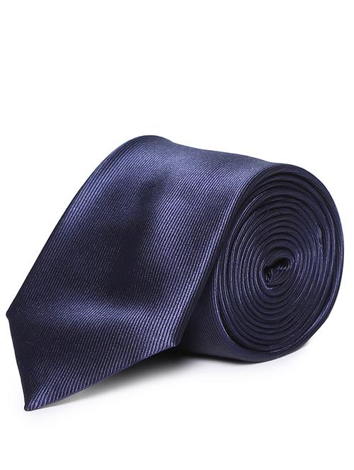 navy self textured tie - 18020614 - Very Small Image - 1
