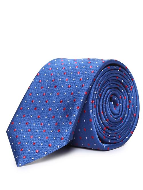 blue self textured tie - 18020620 - Very Small Image - 1