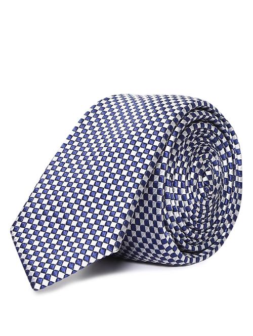 dark blue checkered tie - 18020626 - Very Small Image - 1