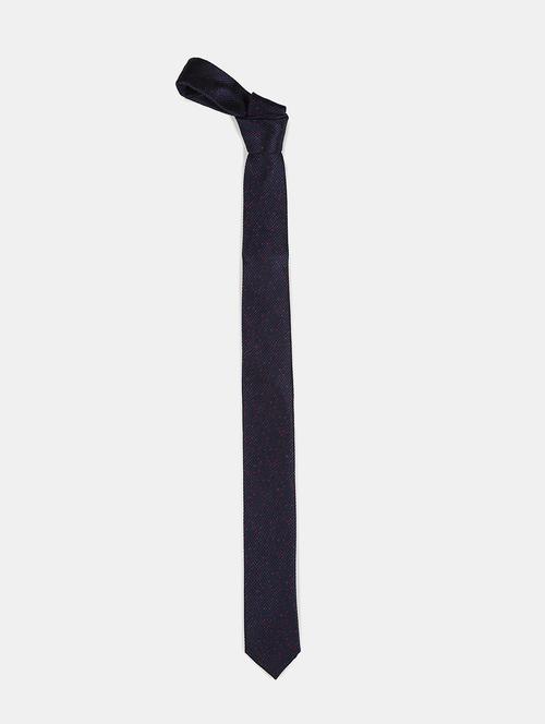 navy self textured tie - 18020690 - Very Small Image - 1