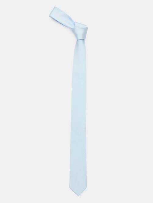 light blue self textured tie - 18020695 - Very Small Image - 1