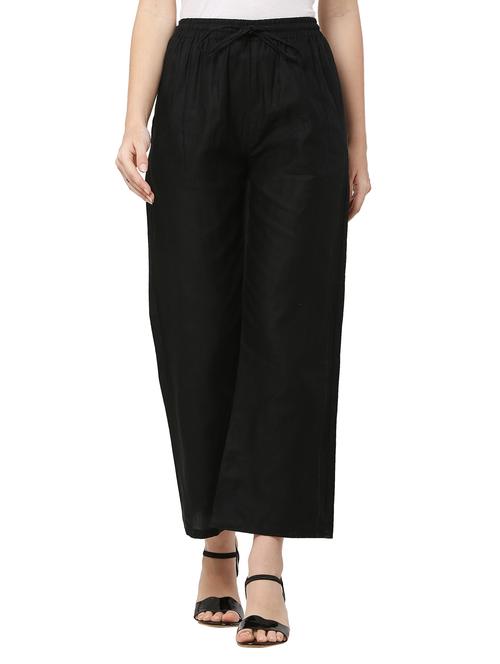 tie front solid wide leg trouser - 18020724 - Very Small Image - 1