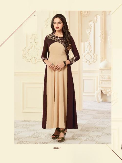 heavy quality party gown rayon - 18020840 - Very Small Image - 1