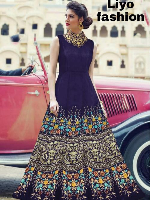 heavy banglori satin silk emberoidery work - 18020859 - Very Small Image - 1