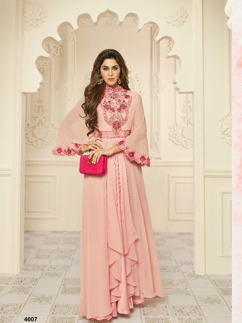 heavy emberoidery work gown party wear - 18020871 - Very Small Image - 1