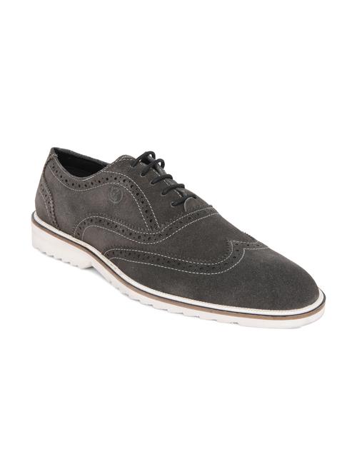 grey leather laceup moccasins - 18020973 - Very Small Image - 1