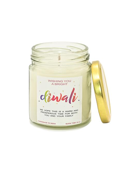 fragrance soy wax scented decorative glass jar diwali gifting candle - 18021236 - Very Small Image - 1