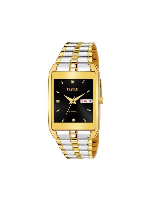 original black dial & two tone plated day & date functioning watch for boys analog watch - 18021451 - Very Small Image - 1