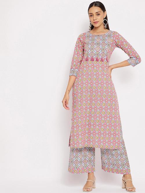 printed kurta palazzo set - 18021490 - Very Small Image - 1