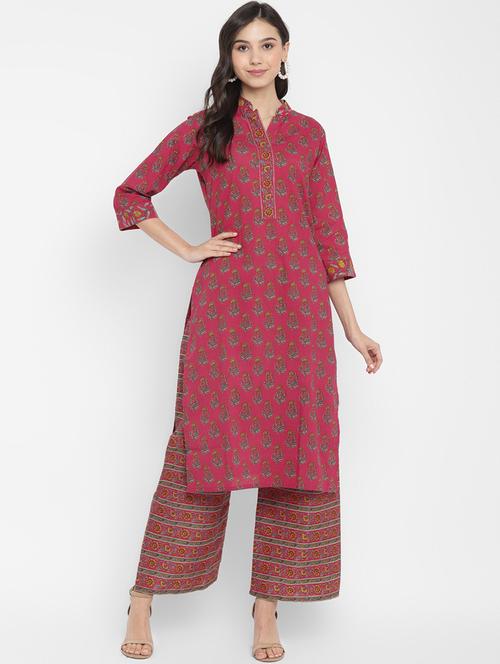 floral straight kurta - 18021793 - Very Small Image - 1