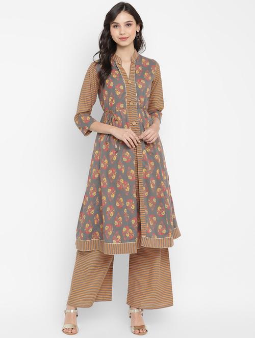 floral a-line kurta - 18021794 - Very Small Image - 1