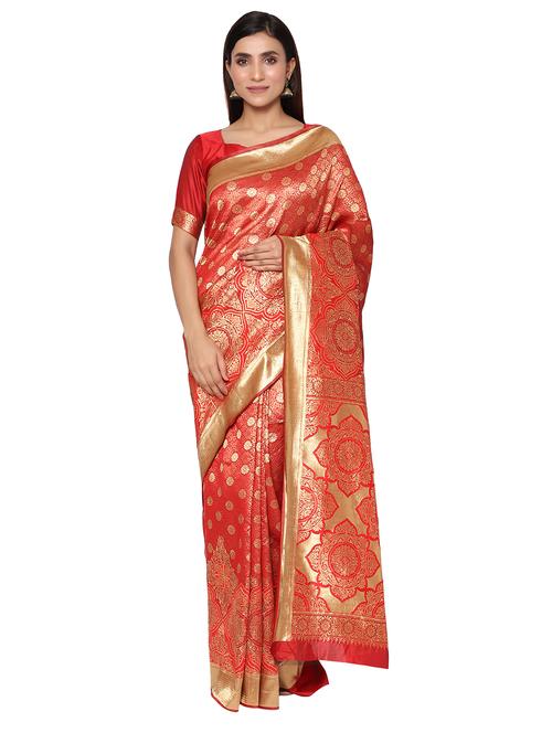 jacquard work kanjivaram saree - 18021988 - Very Small Image - 1