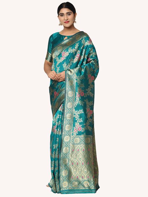 jacquard work kanjivaram saree with blouse - 18022032 - Very Small Image - 1