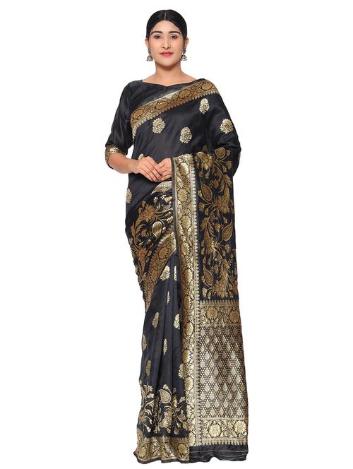 jacquard work kanjivaram saree with blouse - 18022044 - Very Small Image - 1
