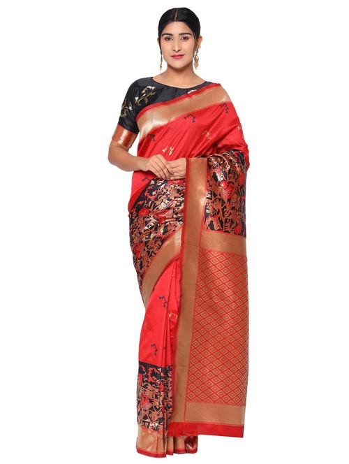 jacquard work kanjivaram saree with blouse - 18022049 - Very Small Image - 1