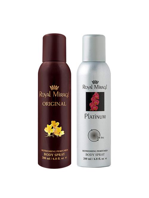 royal mirage original & platinum deodorant body spray, 200ml each, pack of 2 - 18022494 - Very Small Image - 1