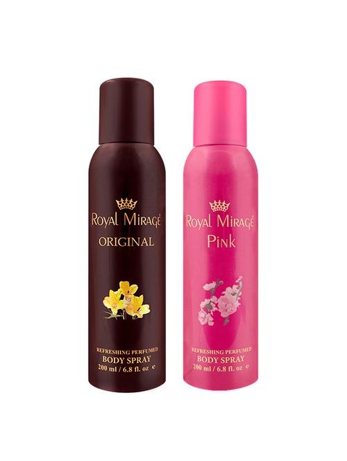 royal mirage original & pink deodorant body spray, 200ml each, pack of 2 - 18022499 - Very Small Image - 1