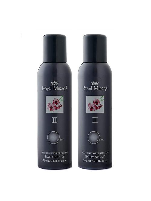 royal mirage ii deodorant body spray, 200ml each, pack of 2 - 18022505 - Very Small Image - 1