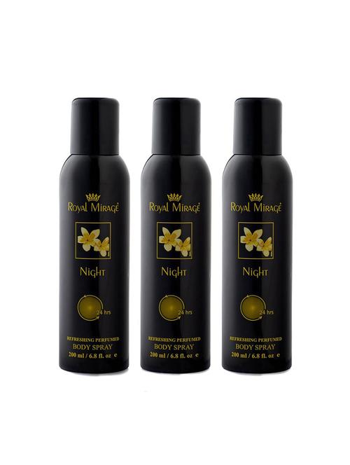 royal mirage night deodorant body spray, 200ml each, pack of 3 - 18022515 - Very Small Image - 1