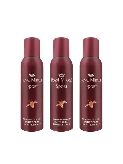 royal mirage sport deodorant body spray, 200ml each, pack of 3 - 18022519 - Very Small Image - 1