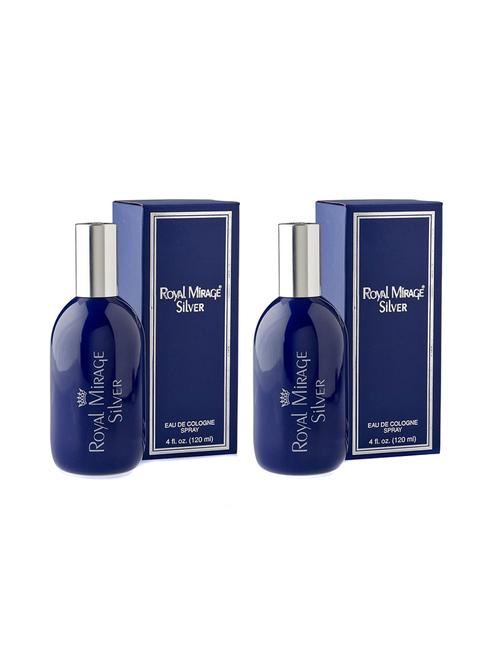 royal mirage silver eau de cologne spray perfume, 120ml pack of 2 - 18022534 - Very Small Image - 1